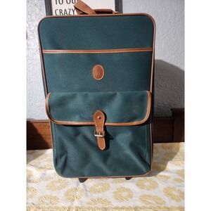 Vintage Polo Ralph Lauren Hunter Green Rolling Suitcase Carry-On 1980s